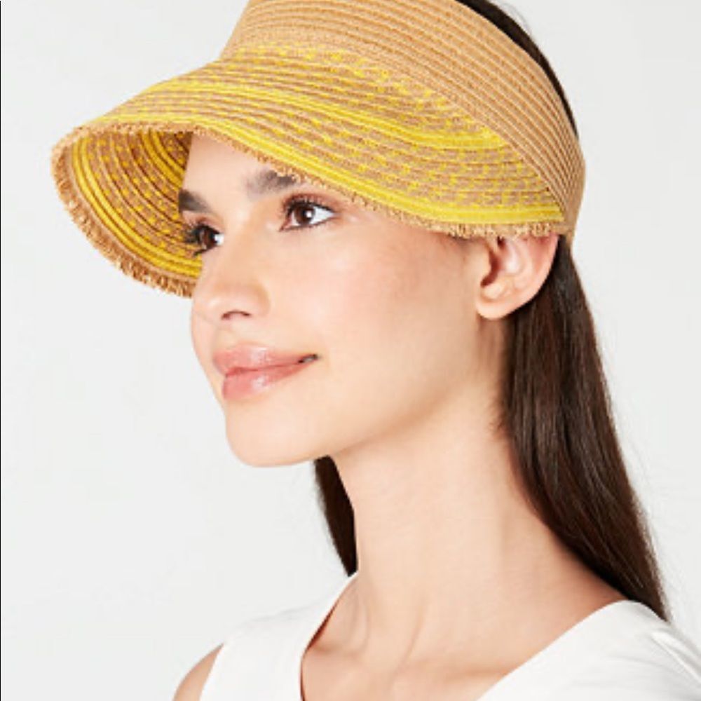 INC International Concepts 330 Straw Look Visor OS